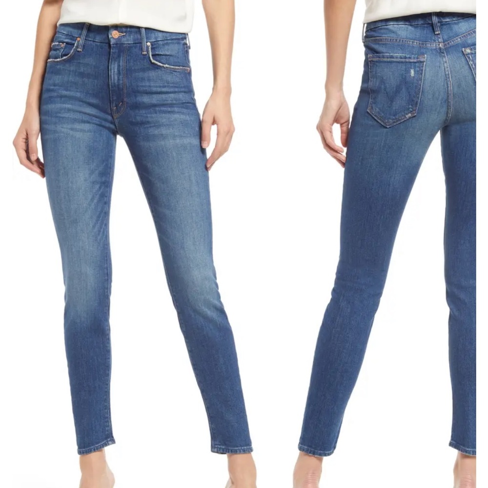 MOTHER Women Skinny Jeans in Medium Blue Wash